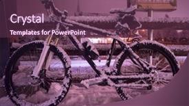  Presentation with winter storm - Amazing PPT theme having snow from a heavy backdrop and a violet colored foreground