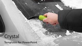  Presentation with snow - Slide deck consisting of snow from car with scraper background and a  colored foreground