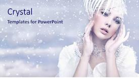 Presentation with winter - Cool new theme with snow girl - beauty woman over winter background backdrop and a sky blue colored foreground