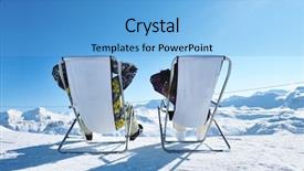  Presentation with alps - Theme featuring snow girl - couple at mountains in winter background and a light blue colored foreground