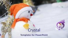  Presentation with ornament - Slides featuring snow globe - christmas ornament with the christmas background and a sky blue colored foreground