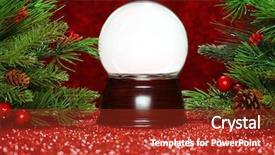  Presentation with christmas tree - Beautiful theme featuring snow globe - christmas tree branches with empty backdrop and a red colored foreground