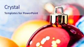  Presentation with red globe - Colorful PPT layouts enhanced with snow globe - red blue and gold christmas backdrop and a sky blue colored foreground