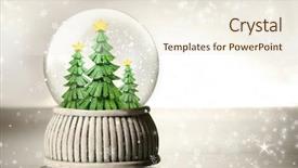  Presentation with snow - Slide deck having snow globe against a silver background and a cream colored foreground