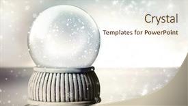  Presentation with snow - Audience pleasing PPT theme consisting of snow globe against a silver backdrop and a sky blue colored foreground