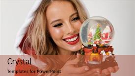  Presentation with snowball - Colorful slide deck enhanced with snow globe gifts - close up portrait backdrop and a red colored foreground