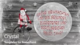  Presentation with christmas music for text - Cool new presentation theme with snow globe gifts - german christmas greeting card backdrop and a gray colored foreground