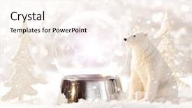  Presentation with winter scene - Presentation theme having snow globe in winter scene background and a cream colored foreground