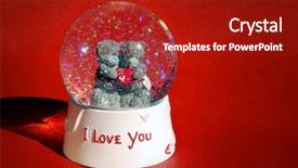  Presentation with gummy bear gummy bears and liquid - Slide deck consisting of snow globe saying i love background and a crimson colored foreground