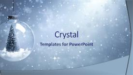  Presentation with snow tree - Colorful PPT theme enhanced with snow globe with christmas tree backdrop and a light blue colored foreground