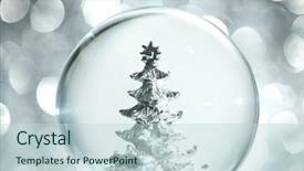  Presentation with snow tree cicular - Slides consisting of snow globe with christmas tree background and a lemonade colored foreground