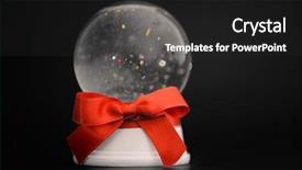  Presentation with red globe - PPT theme consisting of snow globe with red bow background and a dark gray colored foreground