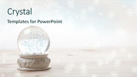  Presentation with snow flakes - Theme featuring snow globe with snow flakes background and a sky blue colored foreground