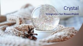  Presentation with globe - PPT layouts featuring snow globe with woolen scarf background and a sky blue colored foreground