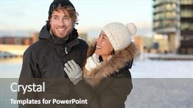  Presentation with neighborhood - Slides enhanced with snow hat and coat background and a tawny brown colored foreground