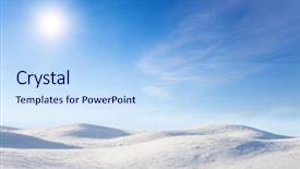  Presentation with sky blue - Theme having snow hill and blue sky background and a light blue colored foreground
