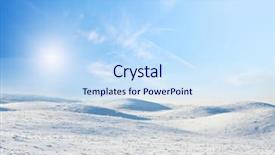  Presentation with hill - Cool new presentation theme with snow hill and blue sky backdrop and a sky blue colored foreground