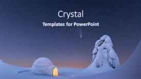  Presentation with luminous - Colorful presentation design enhanced with snow-igloo-luminous backdrop and a navy blue colored foreground