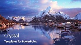  Presentation with galápagos islands - Slide deck consisting of snow in reine village lofoten background and a ocean colored foreground