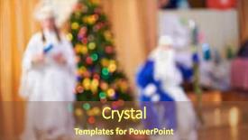  Presentation with frost border on ice christmas - PPT theme having snow maiden are near christmas background and a tawny brown colored foreground