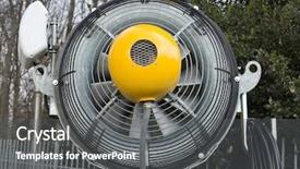  Presentation with machine - Colorful PPT theme enhanced with snow making machine before winter backdrop and a  colored foreground