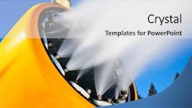  Presentation with slot machine triple 7 - Presentation having snow making machine close up background and a white colored foreground