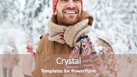  Presentation with happy birthday 70 - PPT theme featuring snow man - happy guy in winterwear background and a coral colored foreground