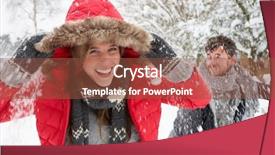  Presentation with snowball - Slides enhanced with snow man - young couple having snowball fight background and a tawny brown colored foreground