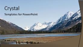  Presentation with mountains - Audience pleasing slide set consisting of wild frontier - snow melting on mountains backdrop and a light blue colored foreground
