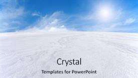  Presentation with snow mountain - Presentation theme featuring snow mountain and blue sky background and a sky blue colored foreground