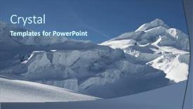  Presentation with mountain snow - Beautiful presentation design featuring snow mountain in the cordilleras backdrop and a ocean colored foreground