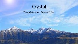  Presentation with mountain snow - PPT theme consisting of snow mountain of southern alpine background and a light blue colored foreground