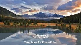  Presentation with dark forest - Presentation theme consisting of snow mountains in canada background and a gray colored foreground