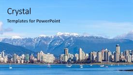  Presentation with yacht - Presentation design enhanced with snow mountains in vancouver background and a light gray colored foreground