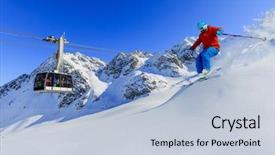 Presentation with pigeon ford mountains - PPT theme with snow mt fort cable car background and a lemonade colored foreground