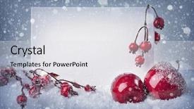  Presentation with christmas red - Slides enhanced with snow new year - blank sign with red christmas background and a white colored foreground