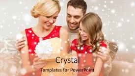  Presentation with winter family - Cool new slides with snow new year - family christmas x-mas winter happiness backdrop and a coral colored foreground
