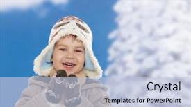  Presentation with snow day - Slide deck having snow on a cold winter background and a  colored foreground