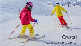  Presentation with sunny winter day the snow - Presentation design with snow on a sunny day background and a lemonade colored foreground