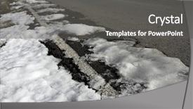  Presentation with hide - Slides enhanced with snow on asphalt road hide background and a dark gray colored foreground