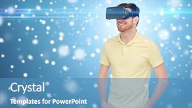  Presentation with winter video - Amazing presentation theme having snow on blue background backdrop and a teal colored foreground