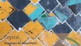  Presentation with paving - PPT layouts consisting of snow-on-colorful-paving-tiles background and a yellow colored foreground