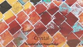  Presentation with paving - Slide set featuring snow-on-colorful-paving-tiles background and a coral colored foreground