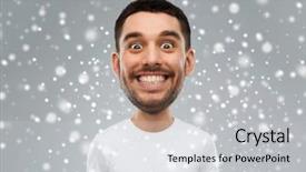  Presentation with cartoon character - Slide deck consisting of snow on gray background cartoon background and a light gray colored foreground