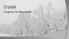  Presentation with winter ice - Presentation theme consisting of snow on winter storm background and a light gray colored foreground