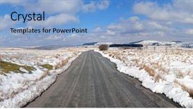  Presentation with country - Slide deck enhanced with snow panorama mynydd epynt wales background and a  colored foreground