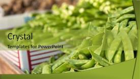  Presentation with new market - Theme enhanced with snow peas for sale at an outdoor market in chinatown new york city background and a gold colored foreground