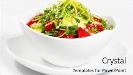  Presentation with sprout - Slide set having snow peas sprout salad background and a white colored foreground