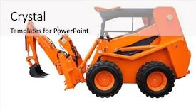  Presentation with wheeled robot - Beautiful slide deck featuring snow plough - small wheeled tractor backdrop and a white colored foreground