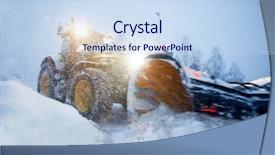  Presentation with clearing storm - Audience pleasing slide deck consisting of snow plow clearing a road backdrop and a sky blue colored foreground